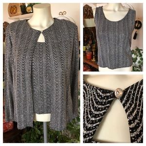 Silver & Black Sweater & Top Set