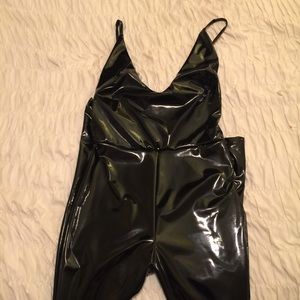 Black latex inspired jumpsuit