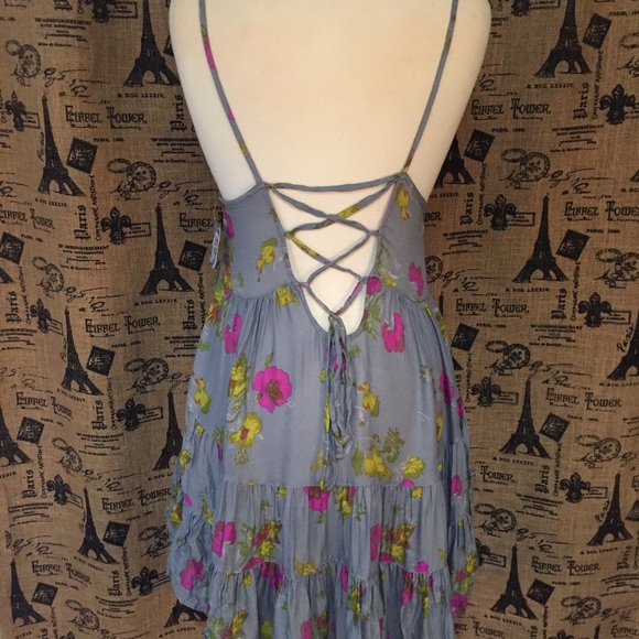NWT Free People Gray Floral Dress Size S - Picture 6 of 8