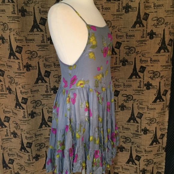NWT Free People Gray Floral Dress Size S - Picture 4 of 8