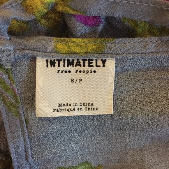 NWT Free People Gray Floral Dress Size S - Picture 7 of 8