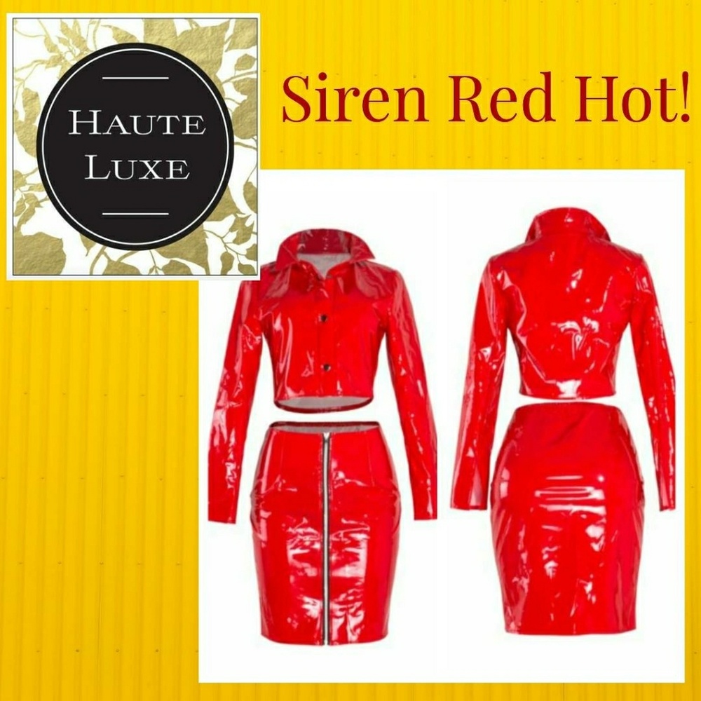 Two Piece vinyl skirt set