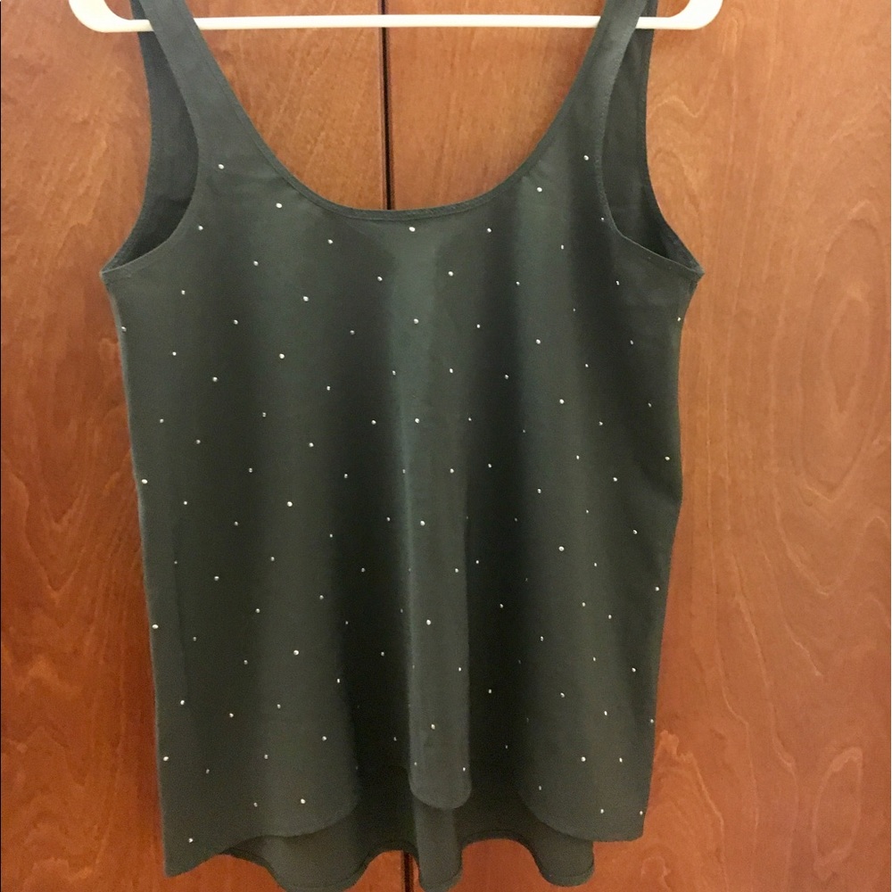 XS Aerie Gray Studded Tank Top
