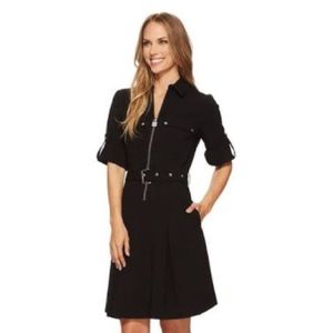 Michael Kors Half-Zip Shirt Dress - Black (size M)