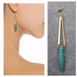 Bohemian Gold-tone and Turquoise-style earrings
