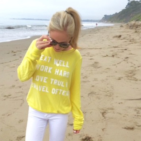 Wildfox Sweaters - wildfox • mantra jumper • eat well work hard