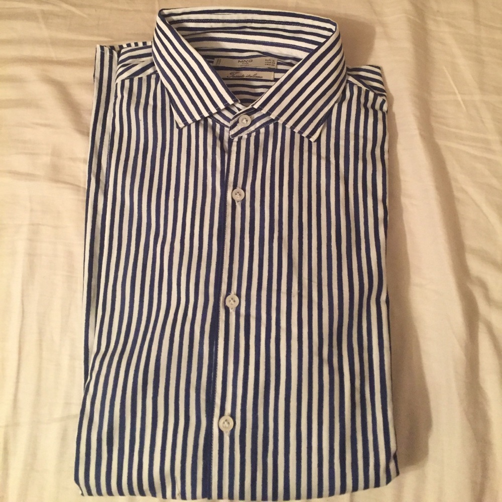 Mango Man XS Stripped Button Down Shirt