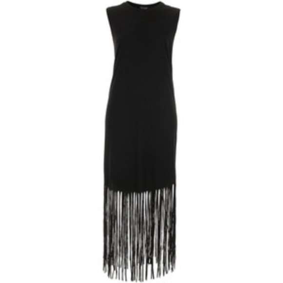 Topshop Dresses & Skirts - Topshop Tassle Jersey Midi Dress sz 6