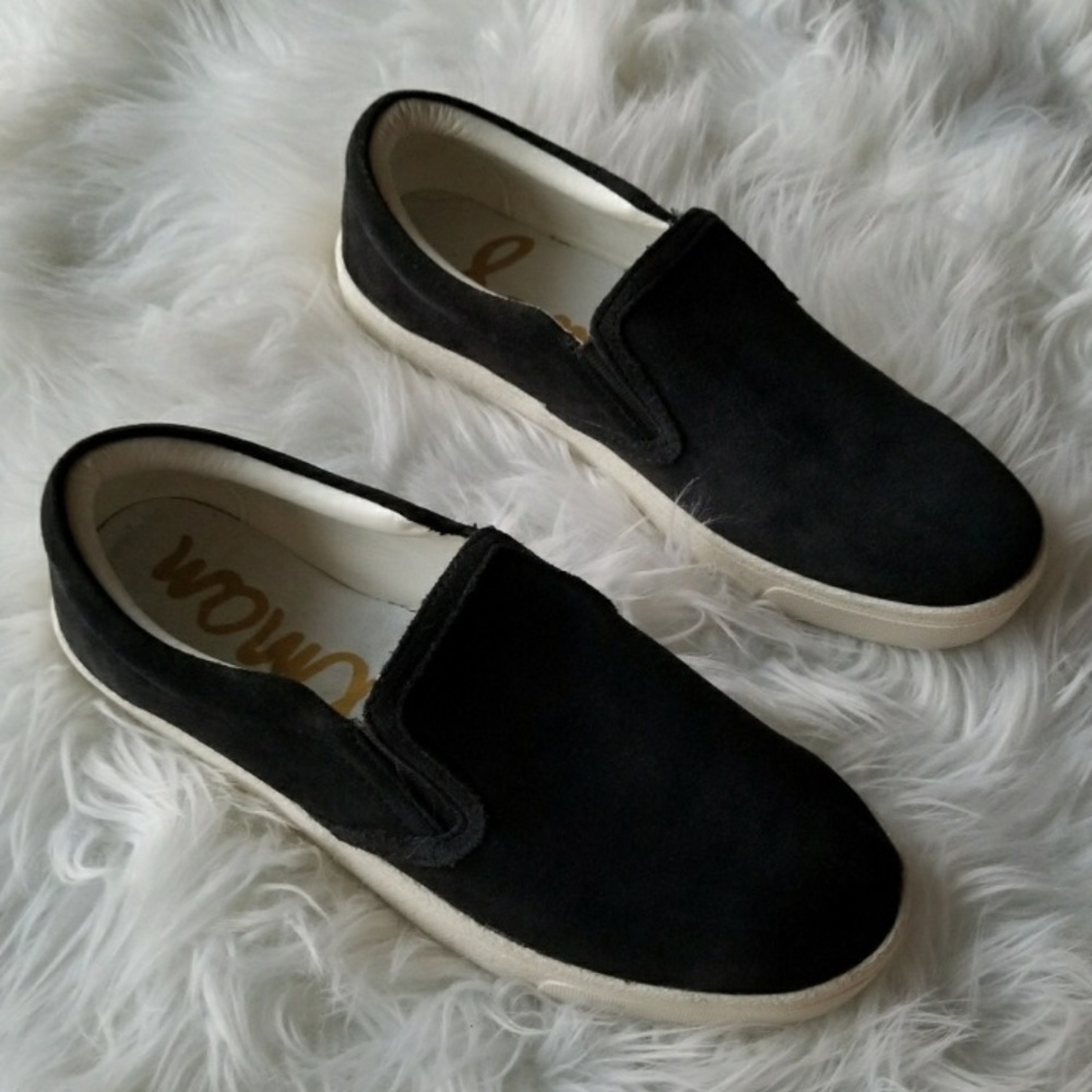Sam Edelman black leather sneakers