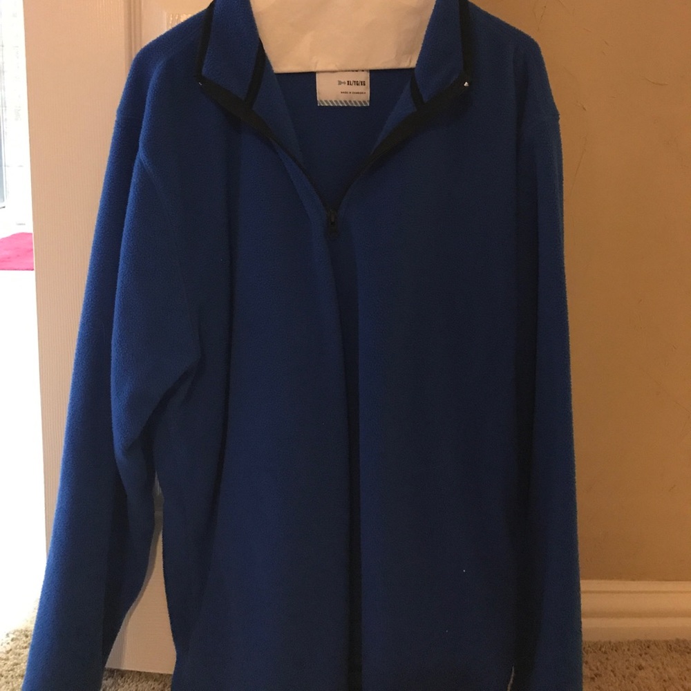 Blue and black fleece zip up