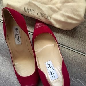 Raspberry Suede Jimmy Choo