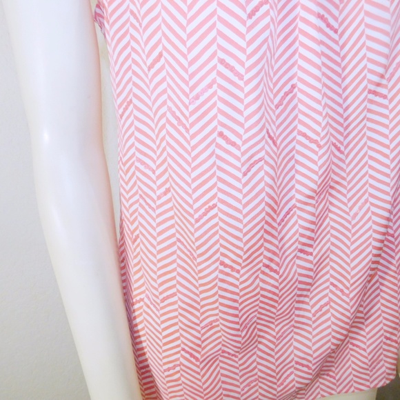 Small Ann Taylor LOFT Orange White Top - Picture 2 of 3