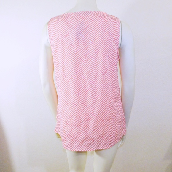 Small Ann Taylor LOFT Orange White Top - Picture 3 of 3