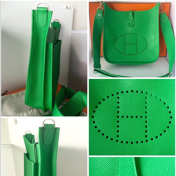❌SOLD❌Hermes Evelyne III PM Epsom Bamboo Green Bag - Picture 6 of 8