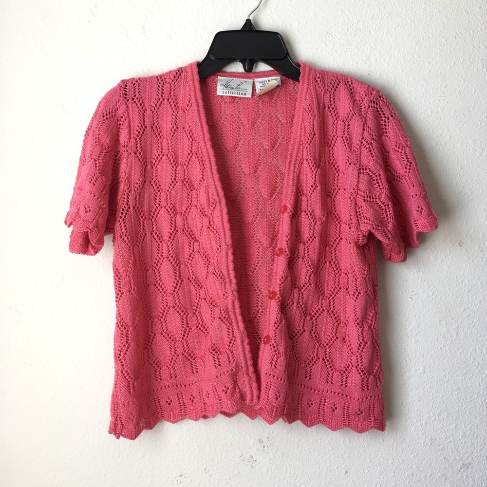 Button Down Crochet Mini Cardigan