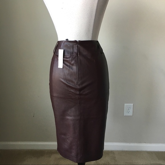 leather and Suede pencil brown Skirt - Picture 5 of 5