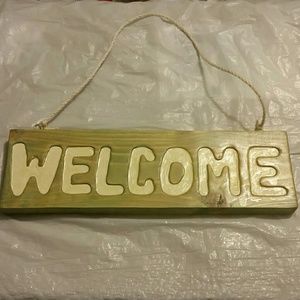 Welcome door sign- green tint