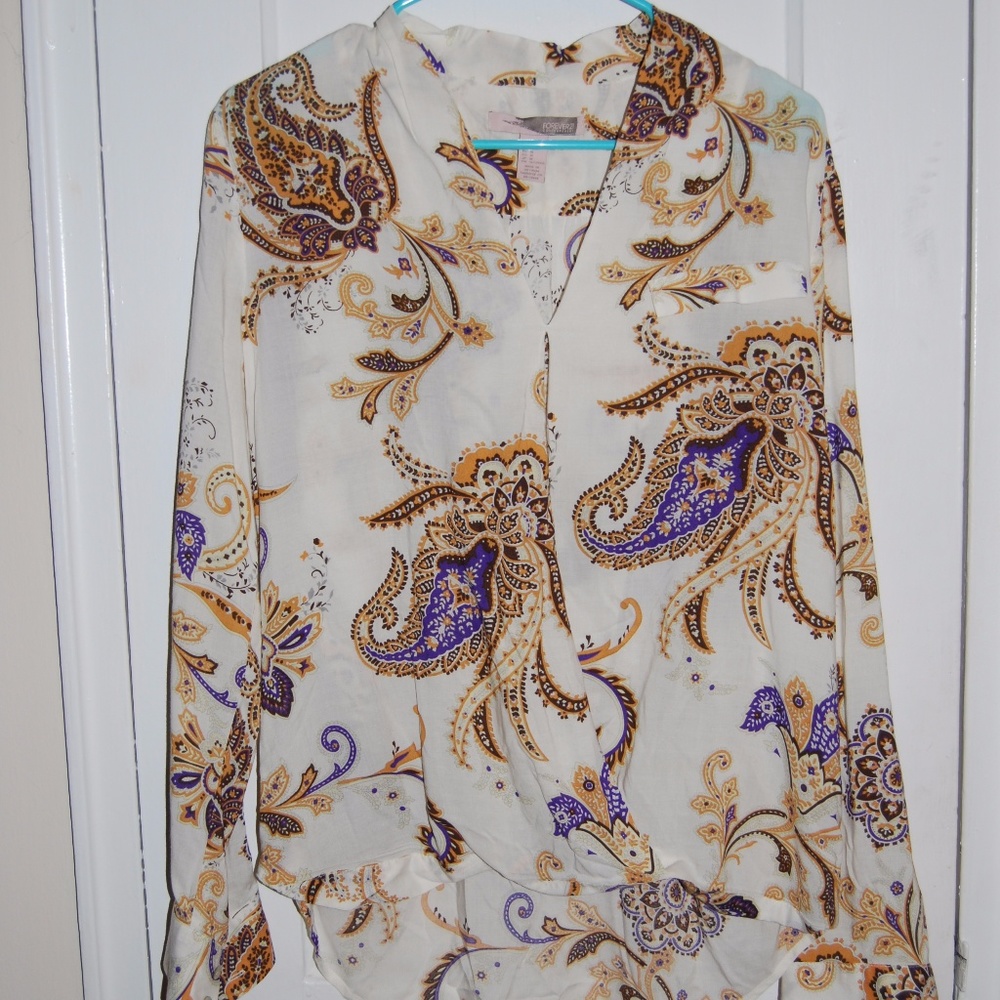 Purple and Mustard Paisley Loop Top
