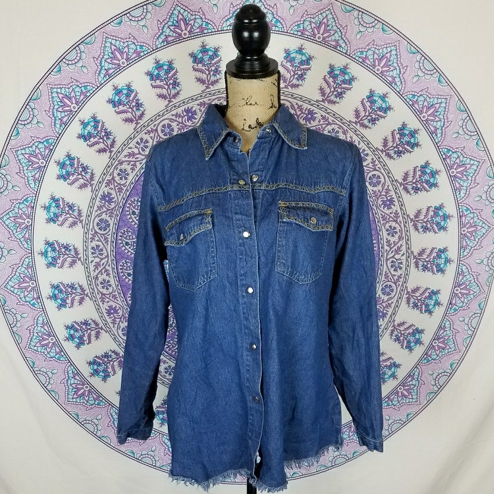 Women's vintage denim western shirt