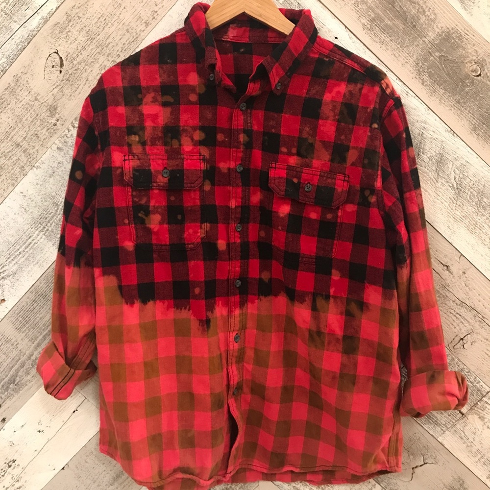 Acid Washed Buffalo Plaid Boyfriend Flannels