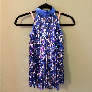 Sequined Navy/Silver Dance Costume
