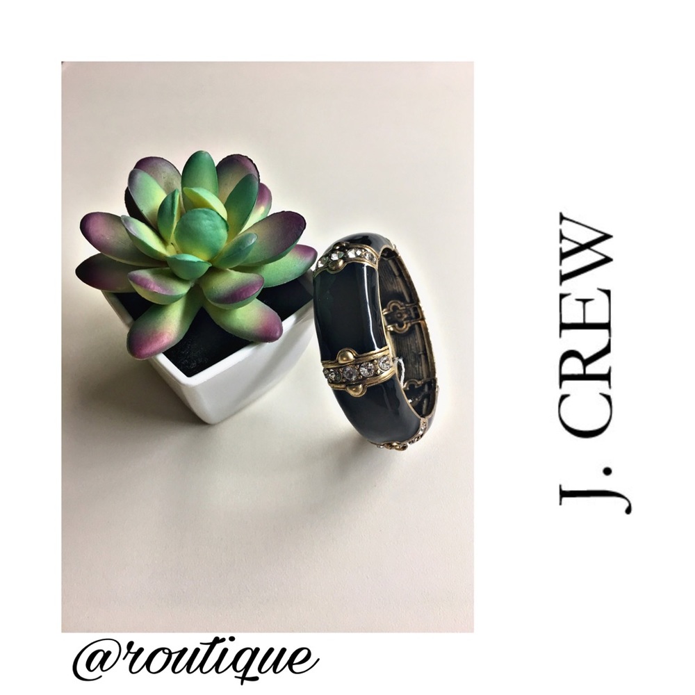 J.Crew Enamel Vintage Stretch Rhinestone Bangle