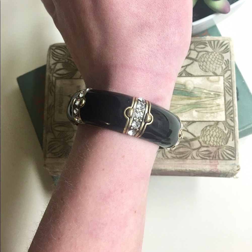 J.Crew Enamel Vintage Stretch Rhinestone Bangle - Picture 3 of 8