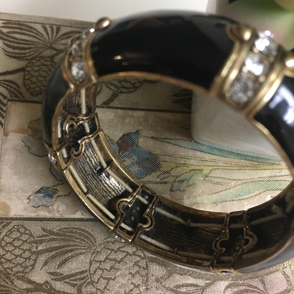 J.Crew Enamel Vintage Stretch Rhinestone Bangle - Picture 4 of 8
