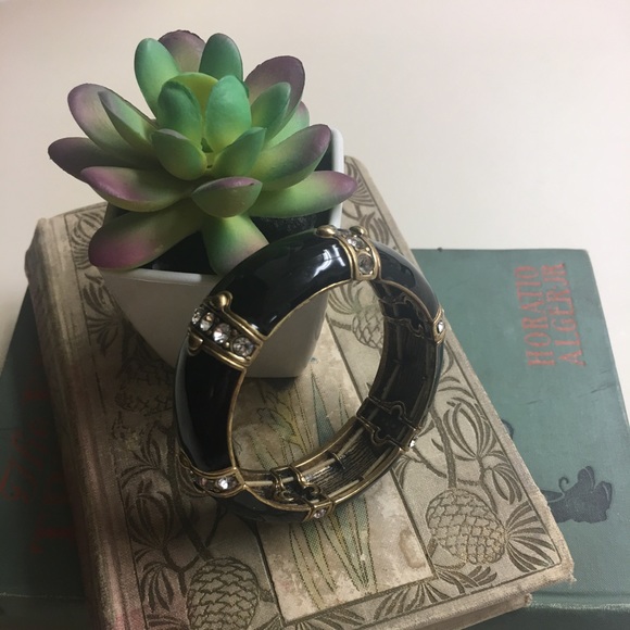 J.Crew Enamel Vintage Stretch Rhinestone Bangle - Picture 6 of 8