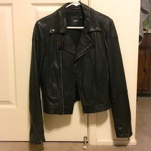 Asos Genuine Leather Moto Jacket Quilted