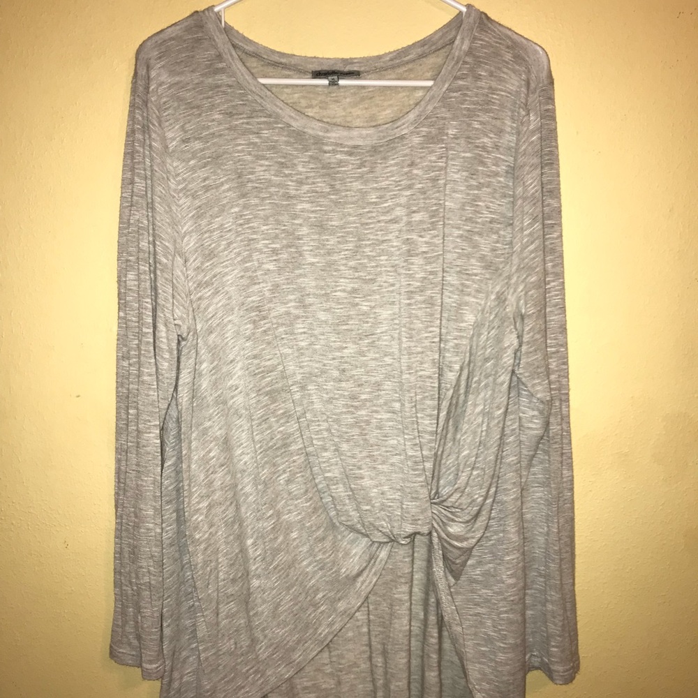 Front Knot Long Sleeve Top