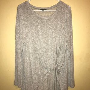 Front Knot Long Sleeve Top