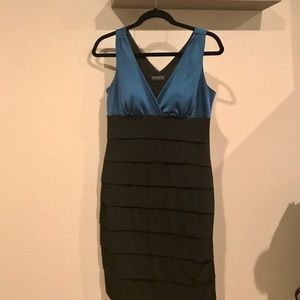 Teal & Black cocktail dress