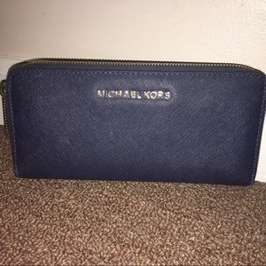 Michael Kors Navy checkbook wallet