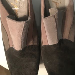 Free People Patch Work Suede  Chunky Clogs Heels