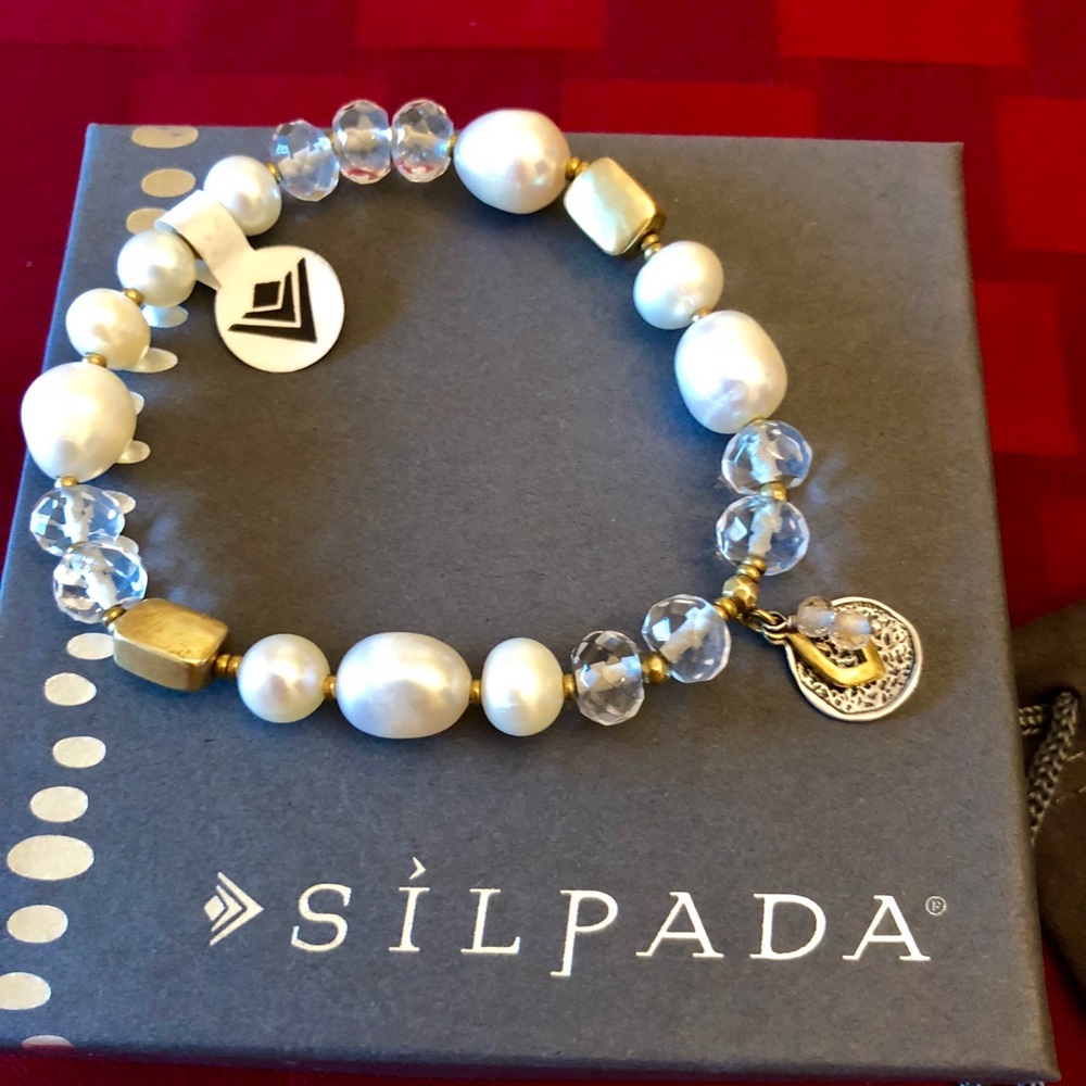 Silpada pearl and crystal bracelet