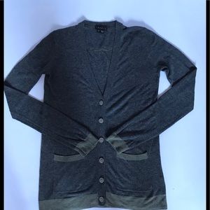 Theory Navy and Grey Cardigan