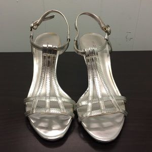 Fioni Silver Strappy Heels