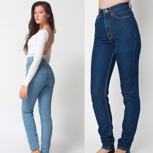 American Apparel Dark Wash High Waist Mom Jean