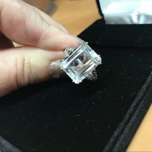 Sterling Silver White Topaz Solitaire