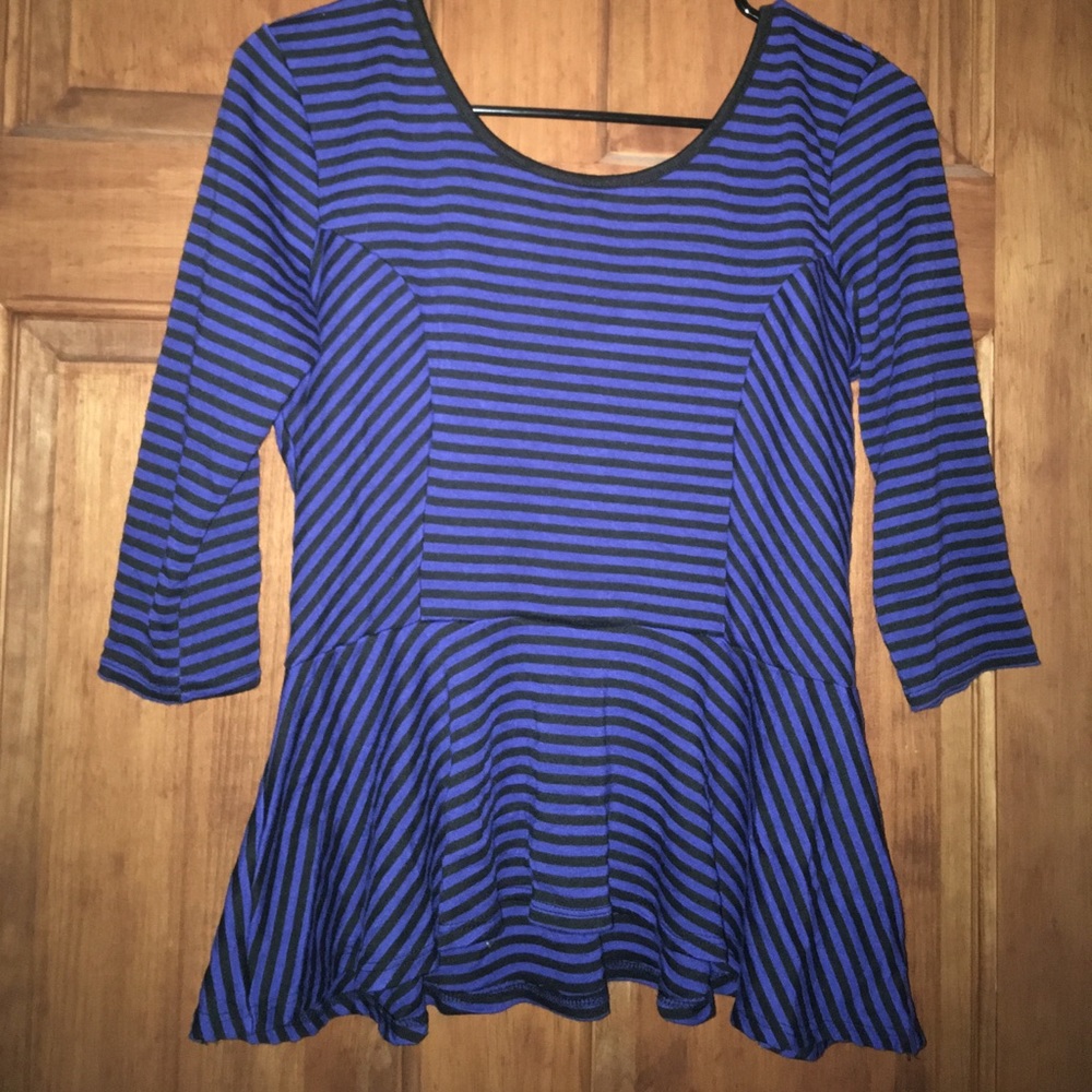 Black and blue striped shirt