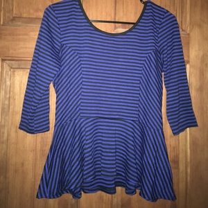 Black and blue striped shirt