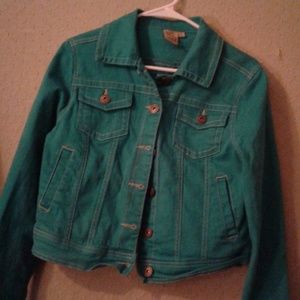 Teal jean jacket