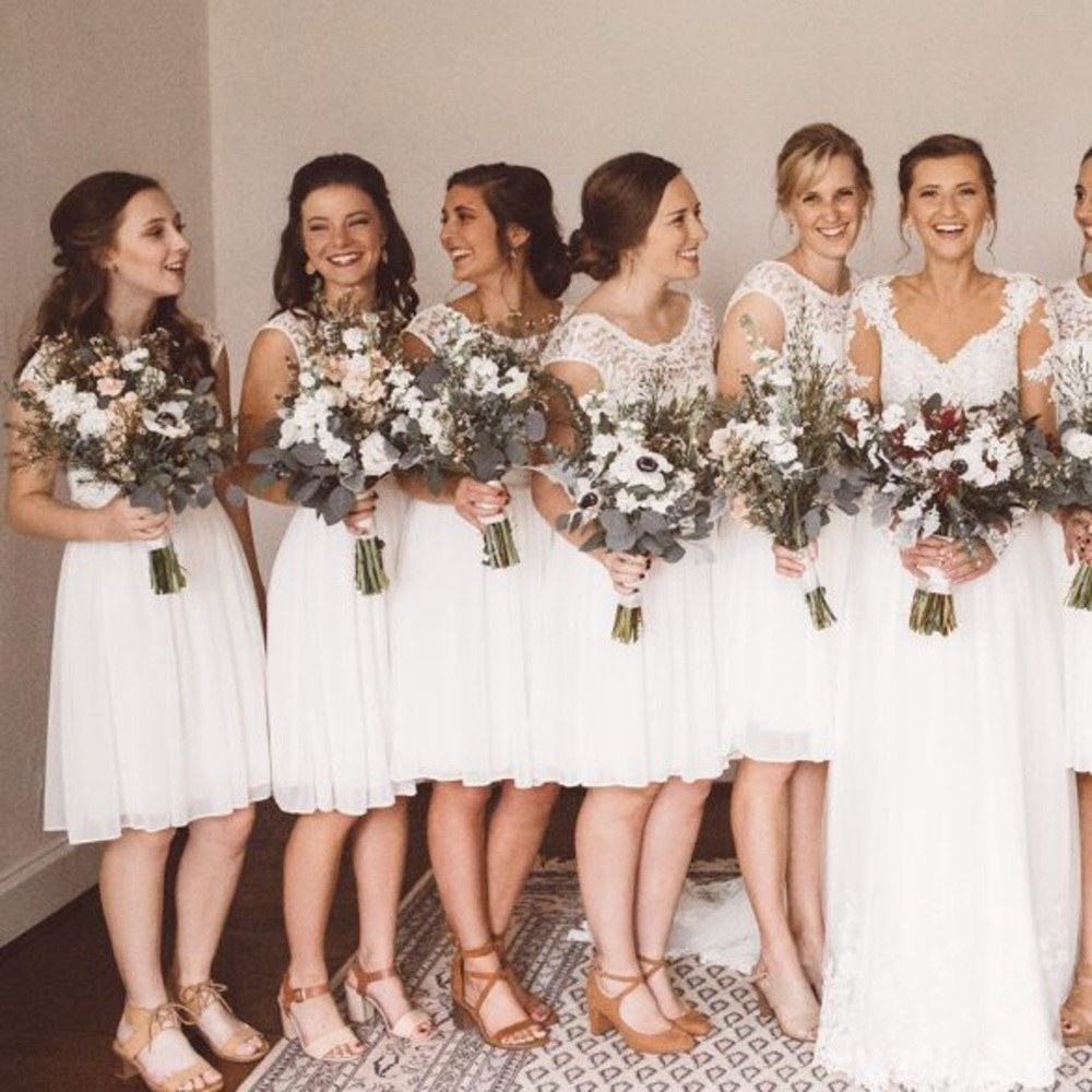 Ivory David’s Bridal Ivory Short Dress Bridesmaid