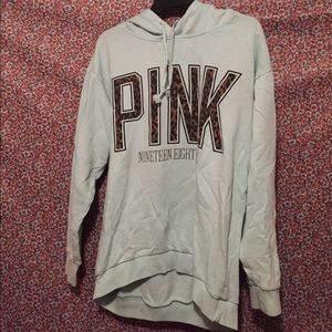 Small light blue hoodie sweatshirt