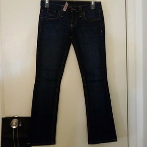 Flared dark denim jeans