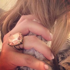 Chloe&Isabel Cushion Cut Cocktail Ring Blush-Sz 7