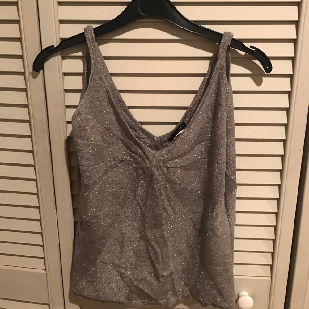 Jcrew woven silver tank top