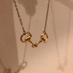 Final price!! Horse bit equestrian necklace gold