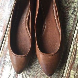 FRYE Regina Ballet Flat Cognac Soft Leather size 9